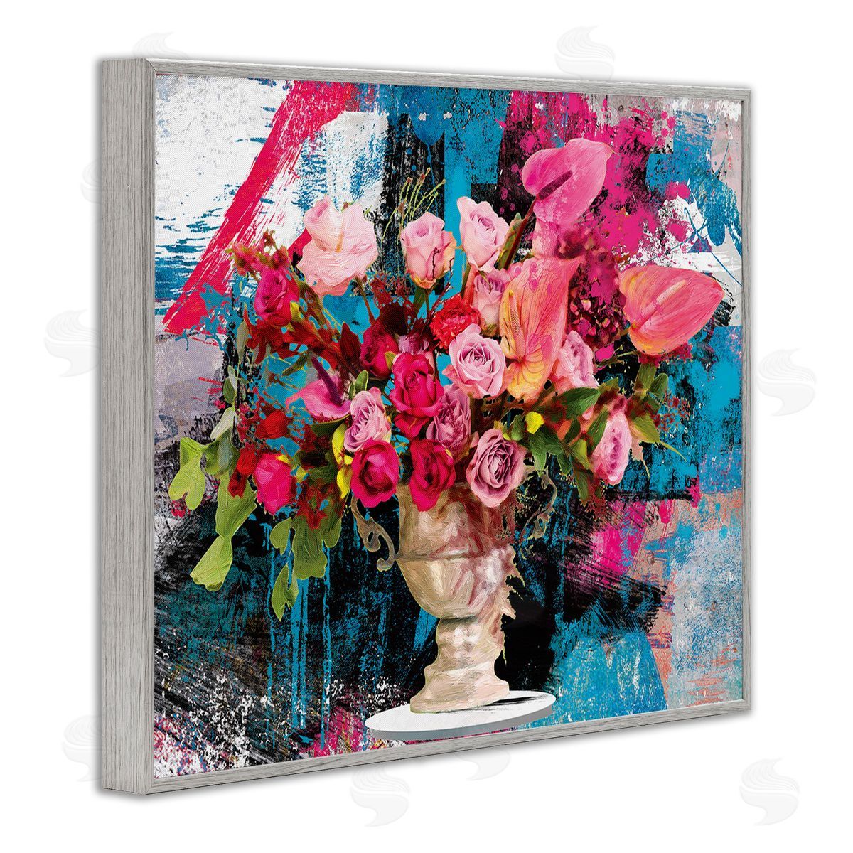 Porter Hastings Urban Rose Bouquet Gray Framed Giclee Wall Art Print