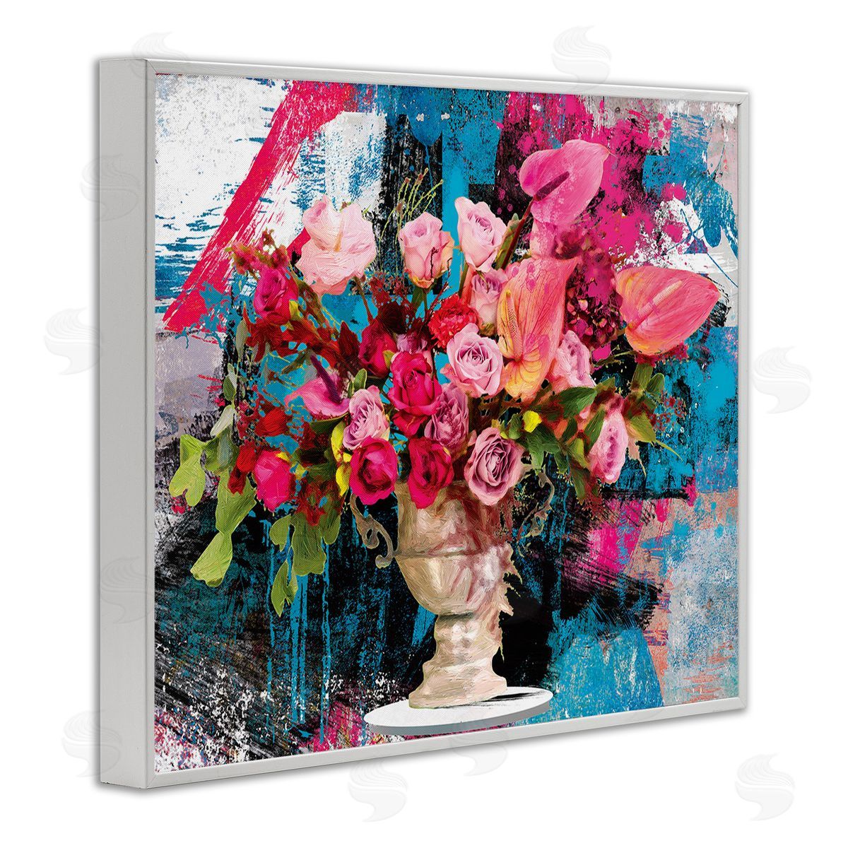 Porter Hastings Urban Rose Bouquet White Framed Giclee Wall Art Print