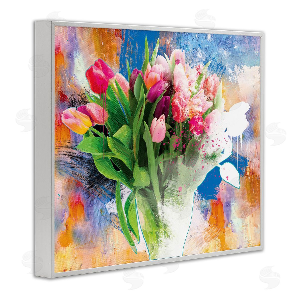 Porter Hastings Urban Spring Bouquet White Framed Giclee Wall Art Print