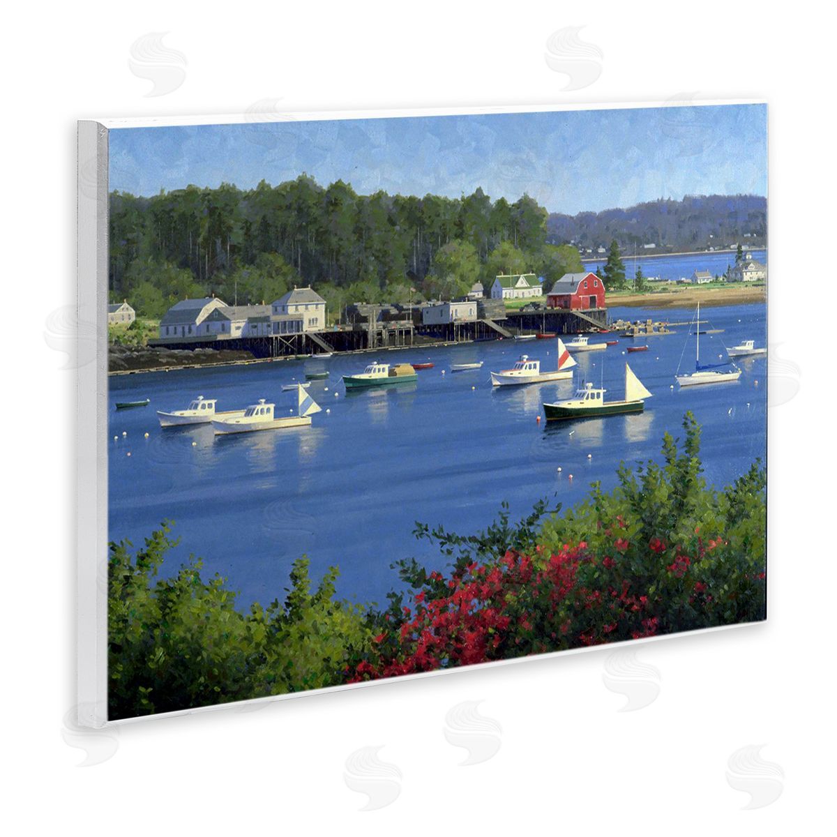 Jimmy Dyer Summer Harbor Inlet Wooden Wall Plaque Art Print