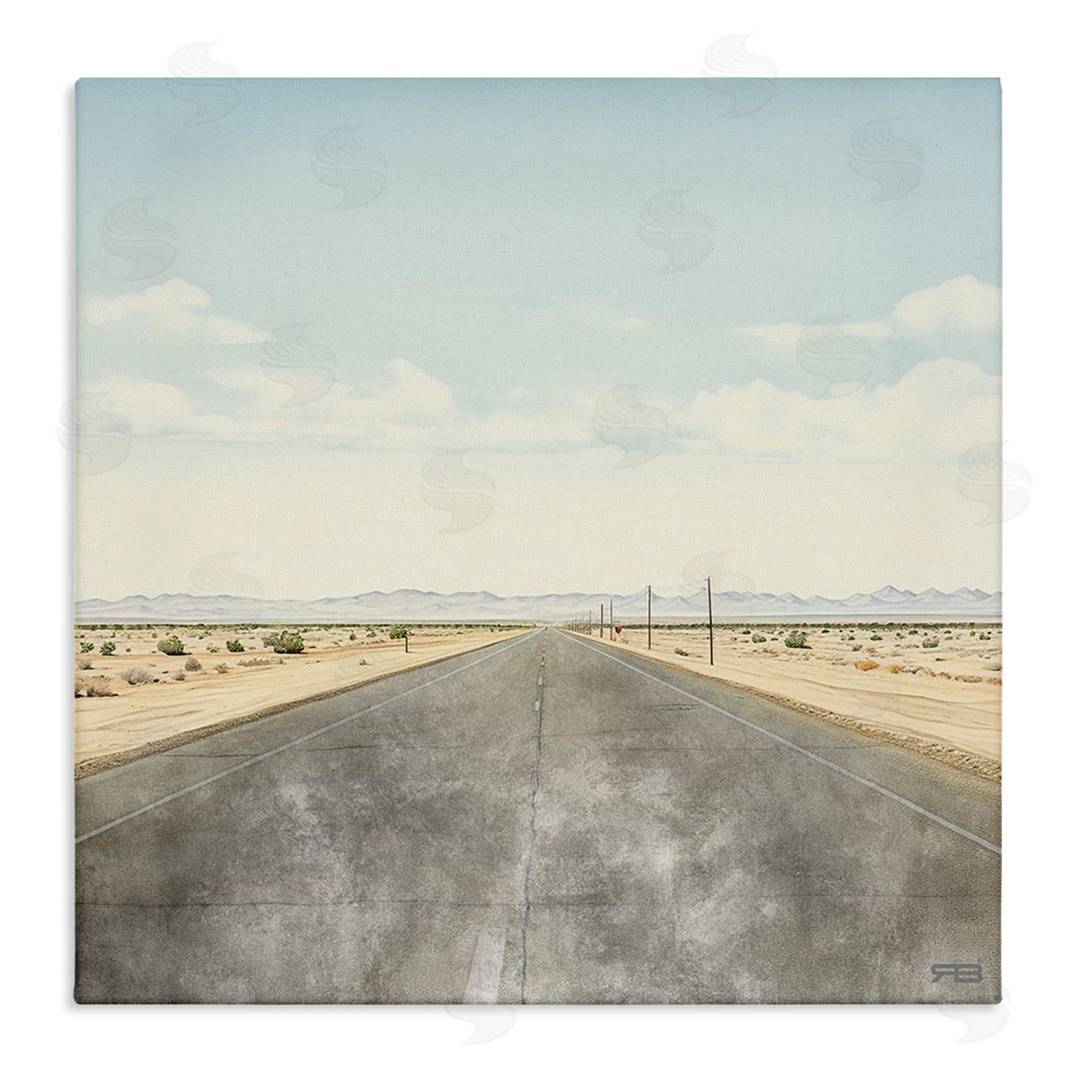 RB Desert Horizon Highway Canvas Wall Art Print