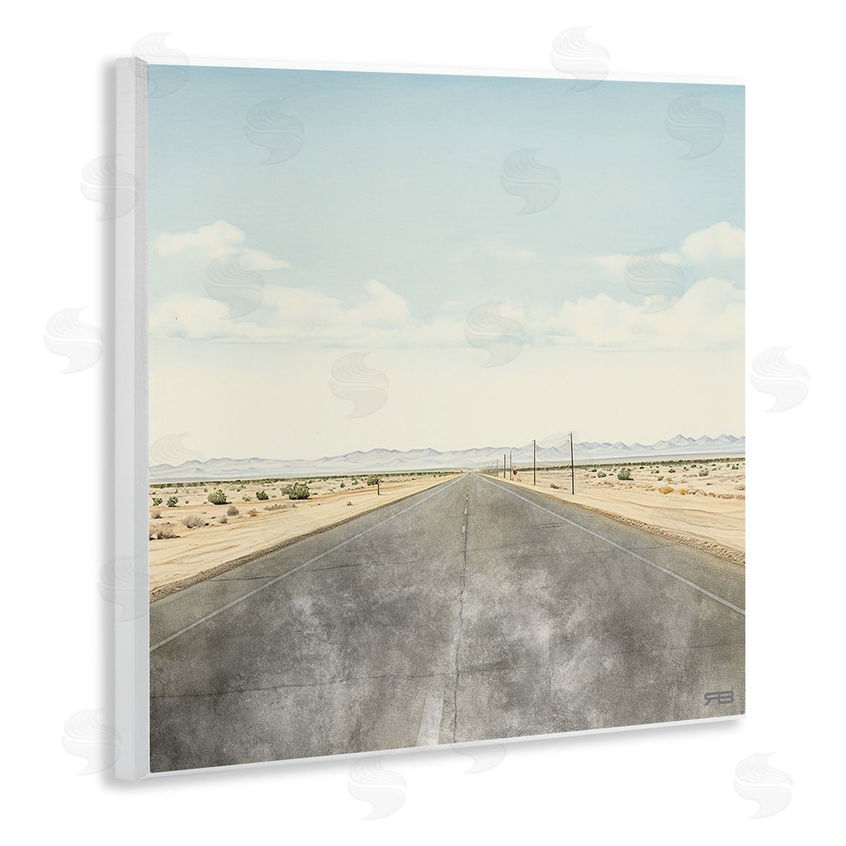 RB Desert Horizon Highway Wooden Wall Plaque Art Print
