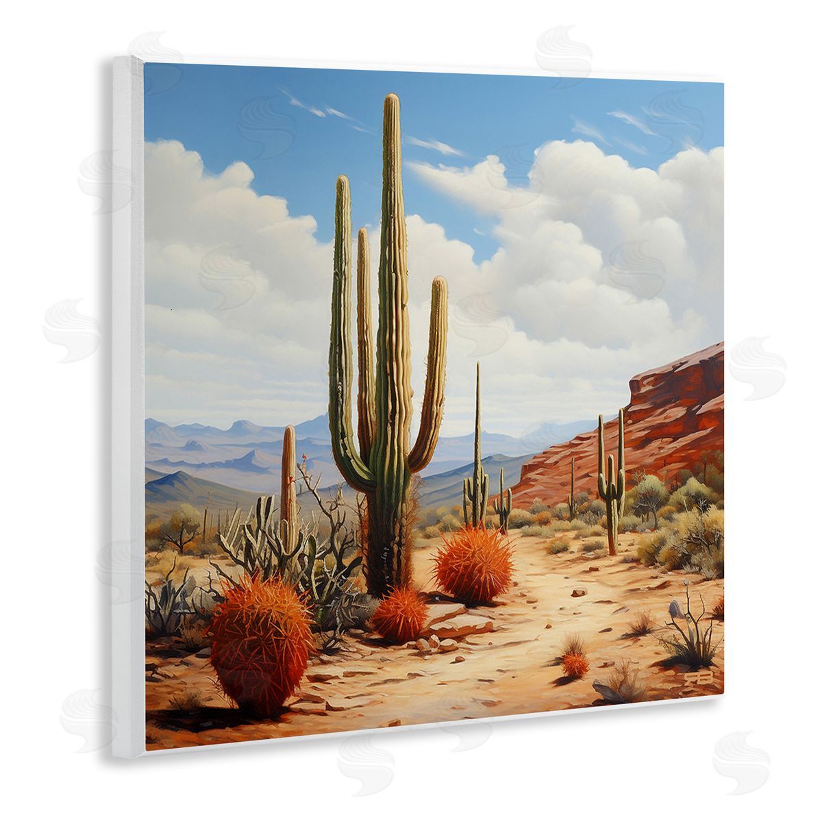 RB Cloudy Desert Path Wooden Wall Plaque Art Print