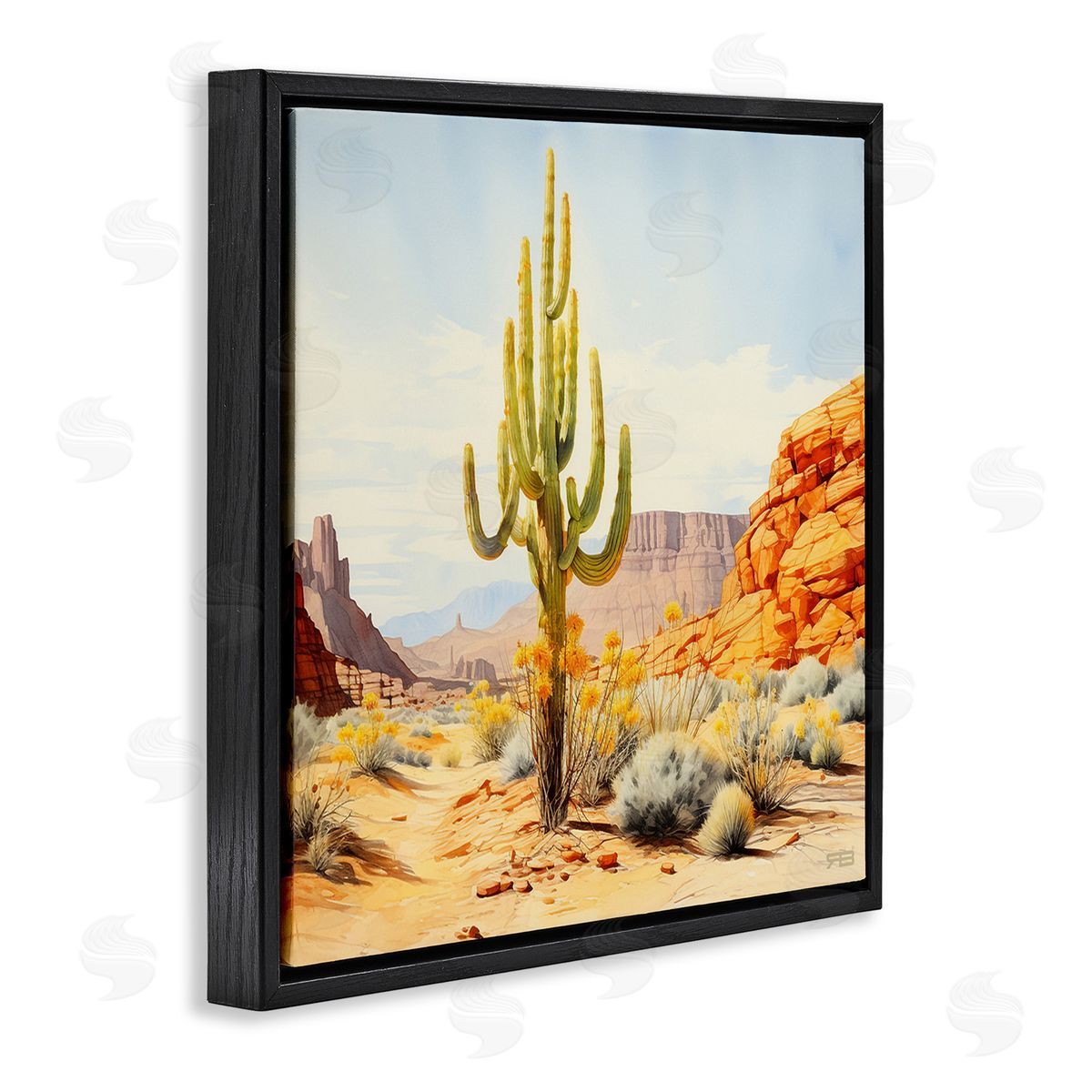 RB Desert Canyon Mesa Black Floating Frame Canvas Wall Art Print