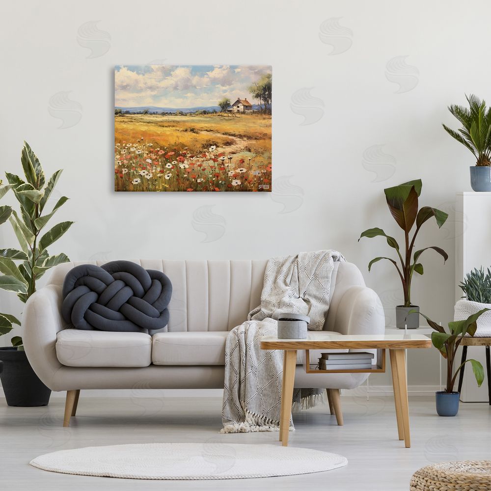 RB Countryside Poppy Meadow Canvas Wall Art Print in Room
