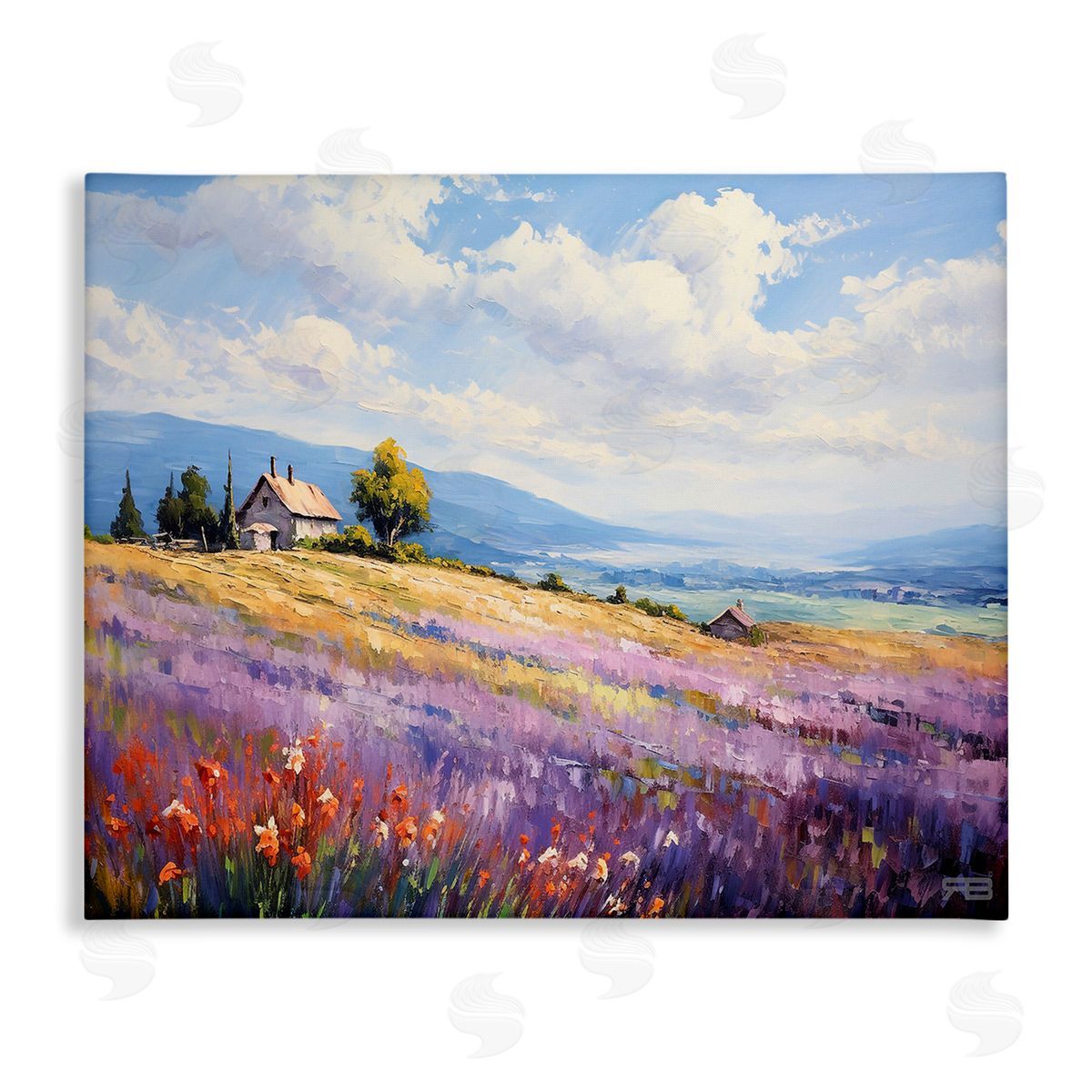 RB Cottage Meadow View Canvas Wall Art Print