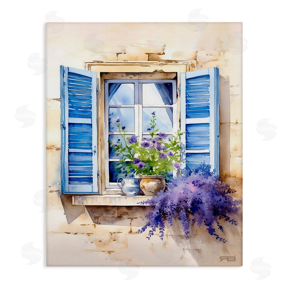 RB Cottage Windowsill Bouquet Canvas Wall Art Print
