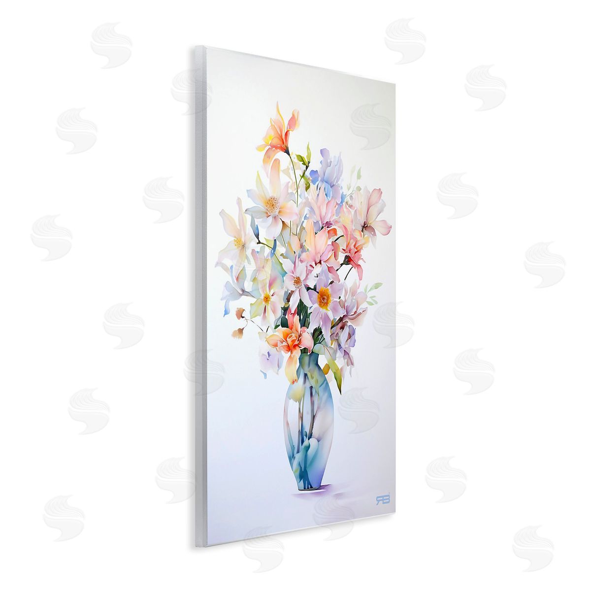 RB Minimal Mixed Bouquet Wooden Wall Plaque Art Print