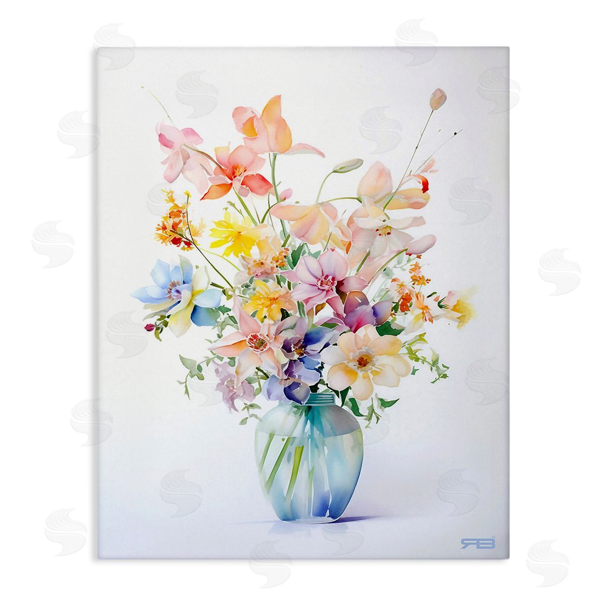 RB Simple Spring Florals Canvas Wall Art Print