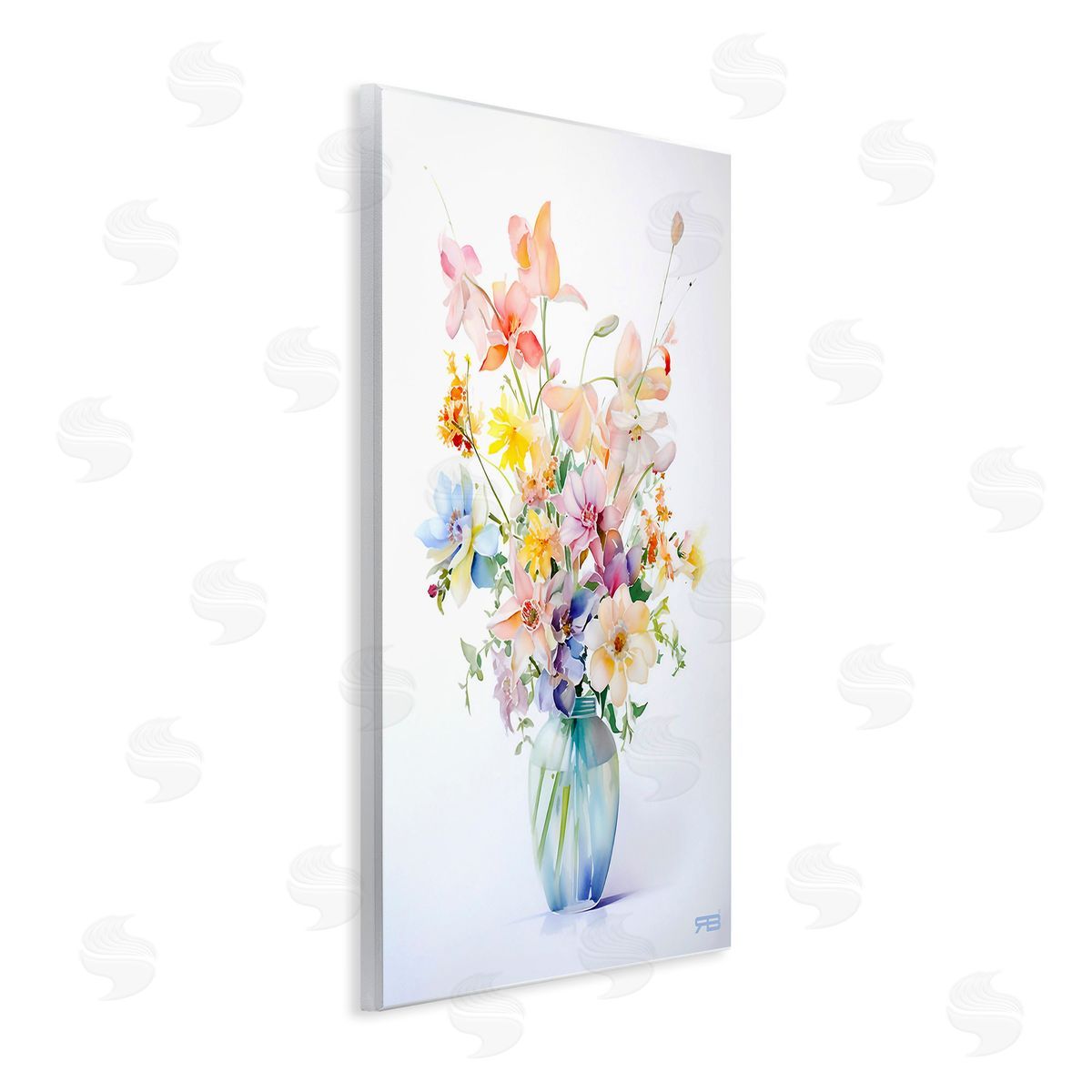 RB Simple Spring Florals Wooden Wall Plaque Art Print