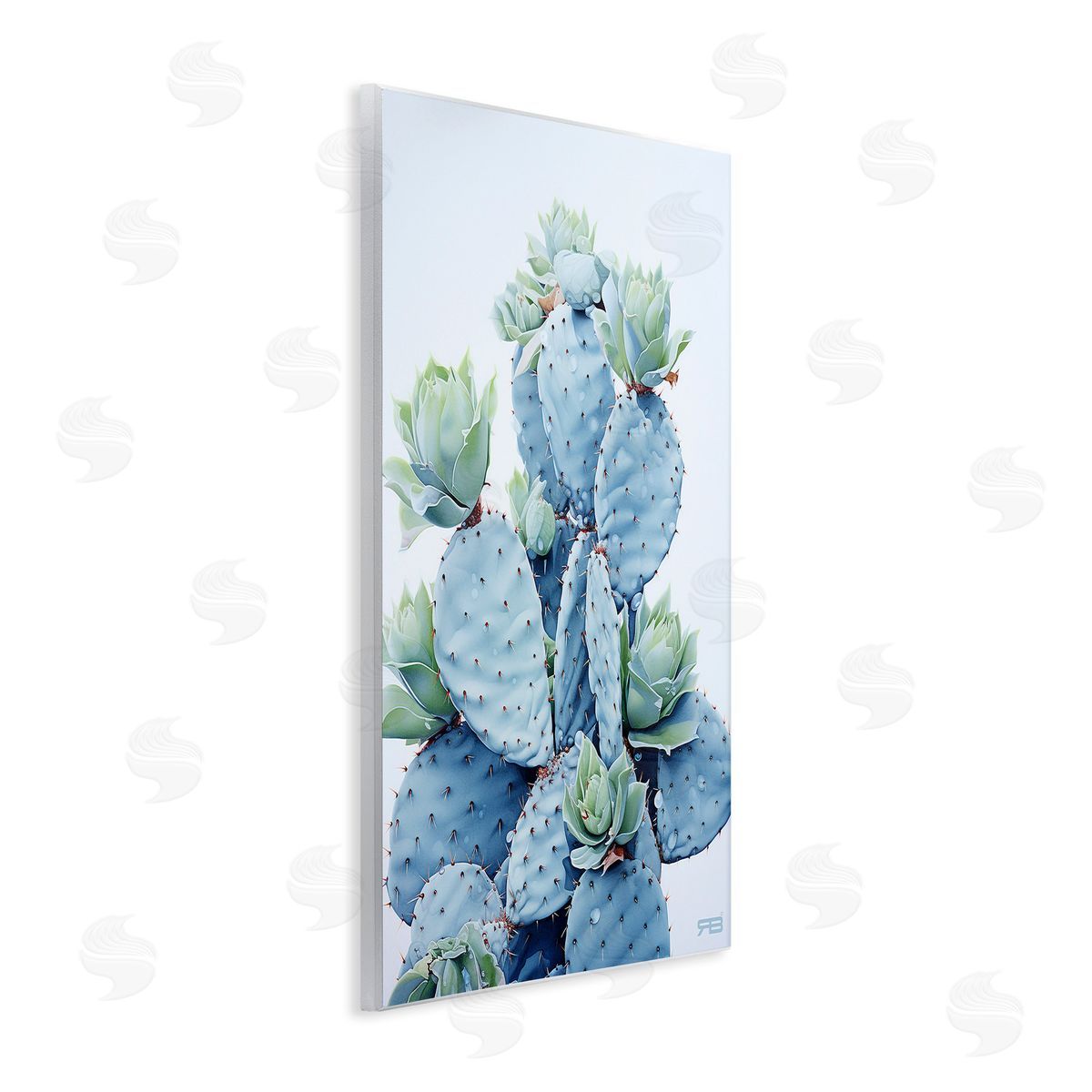 RB Blooming Succulents & Cactus Wooden Wall Plaque Art Print