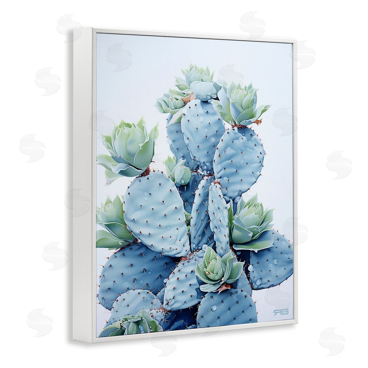 RB Blooming Succulents & Cactus White Framed Giclee Wall Art Print