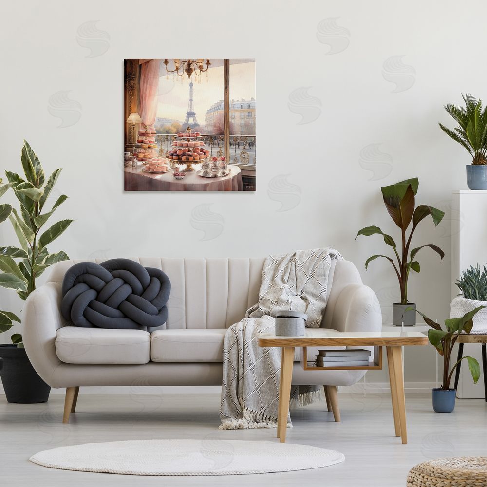 RB Parisian Desserts City View Canvas Wall Art Print in Room