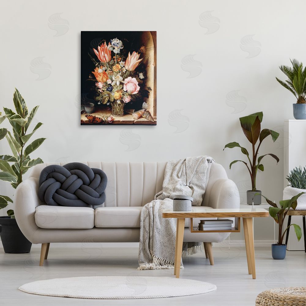 Stellar Design Studio Classic Bouquet Still Life Canvas Wall Art Print in Room