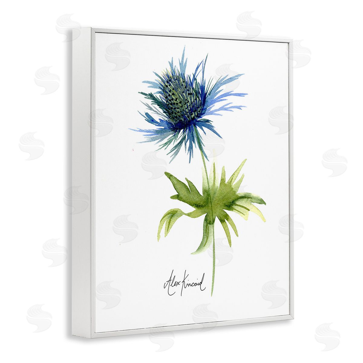 Alexandria Gilbert Kincaid Minimal Thistle Flower White Framed Giclee Wall Art Print