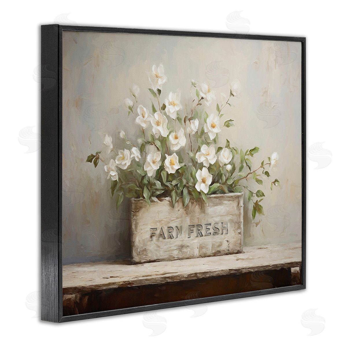 Ramona Murdock Farm Fresh Flower Planter Black Framed Giclee Wall Art Print