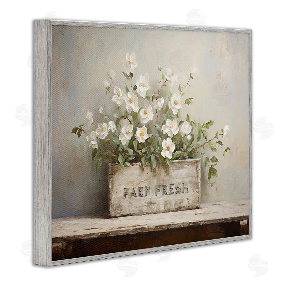 Ramona Murdock Farm Fresh Flower Planter Gray Framed Giclee Wall Art Print