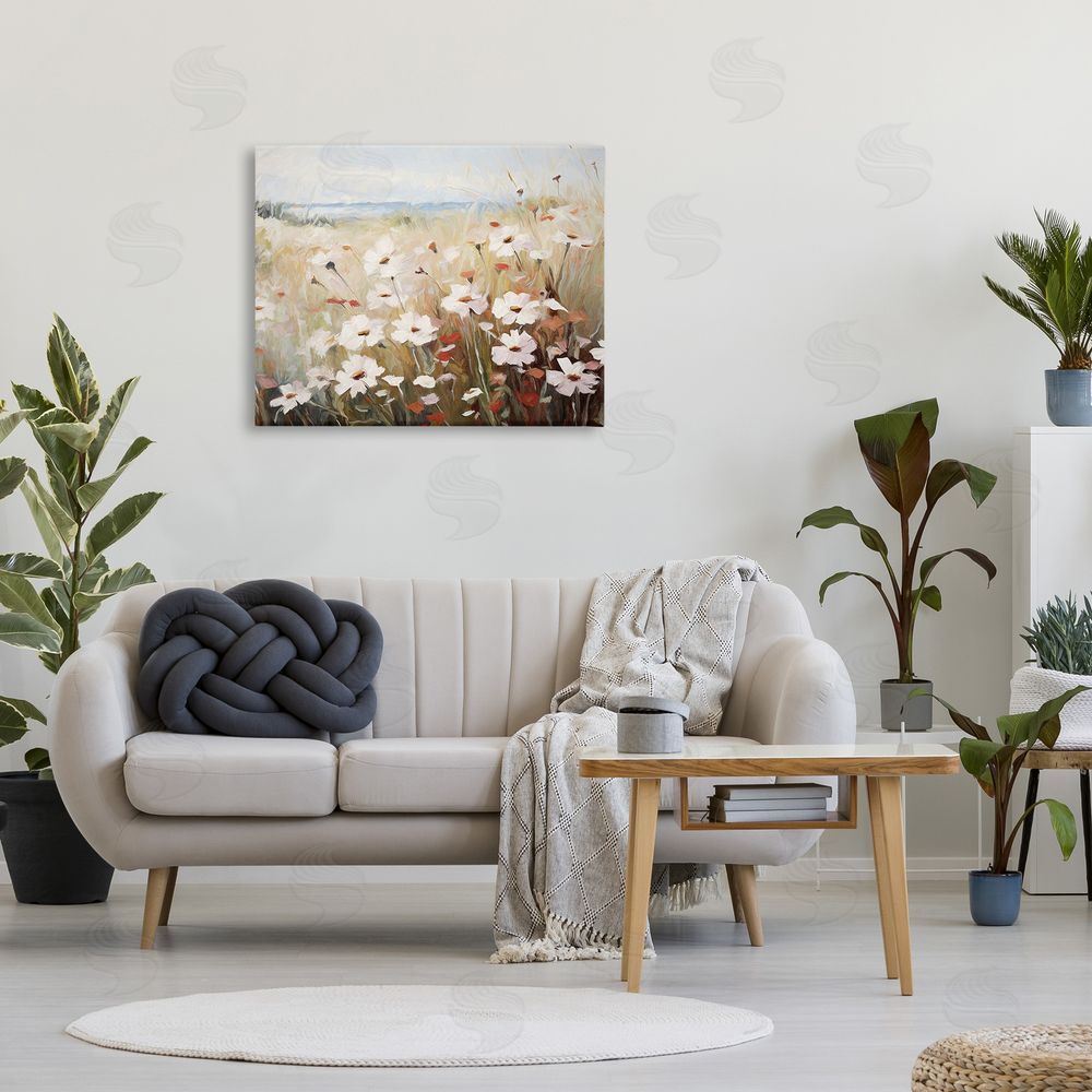 Ramona Murdock Windblown Meadow Flowers Canvas Wall Art Print in Room