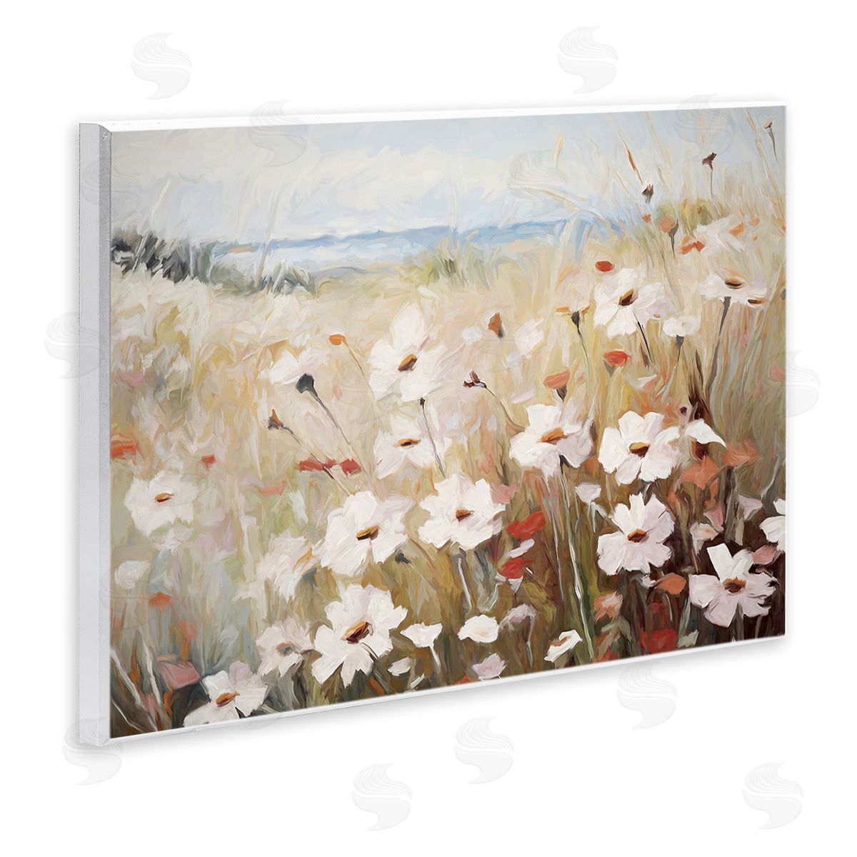 Ramona Murdock Windblown Meadow Flowers Wooden Wall Plaque Art Print