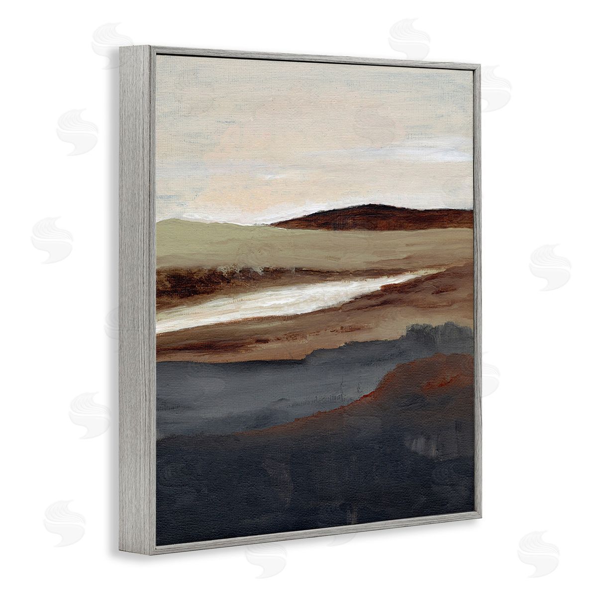 Nikita Jariwala Rustic Hills Abstraction Gray Framed Giclee Wall Art Print
