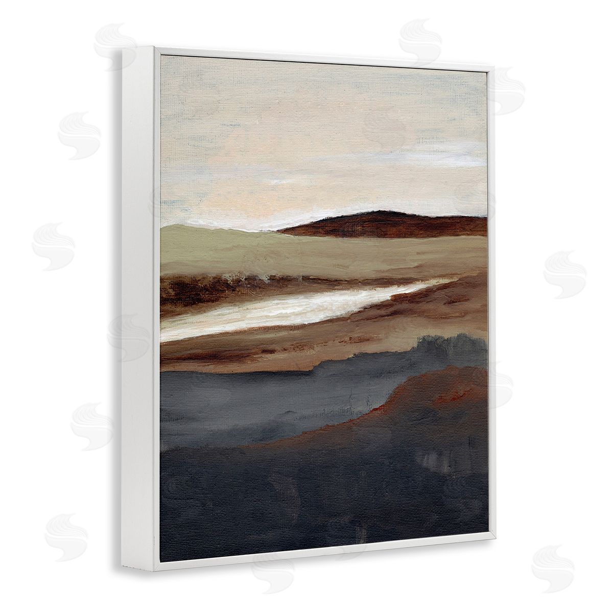 Nikita Jariwala Rustic Hills Abstraction White Framed Giclee Wall Art Print