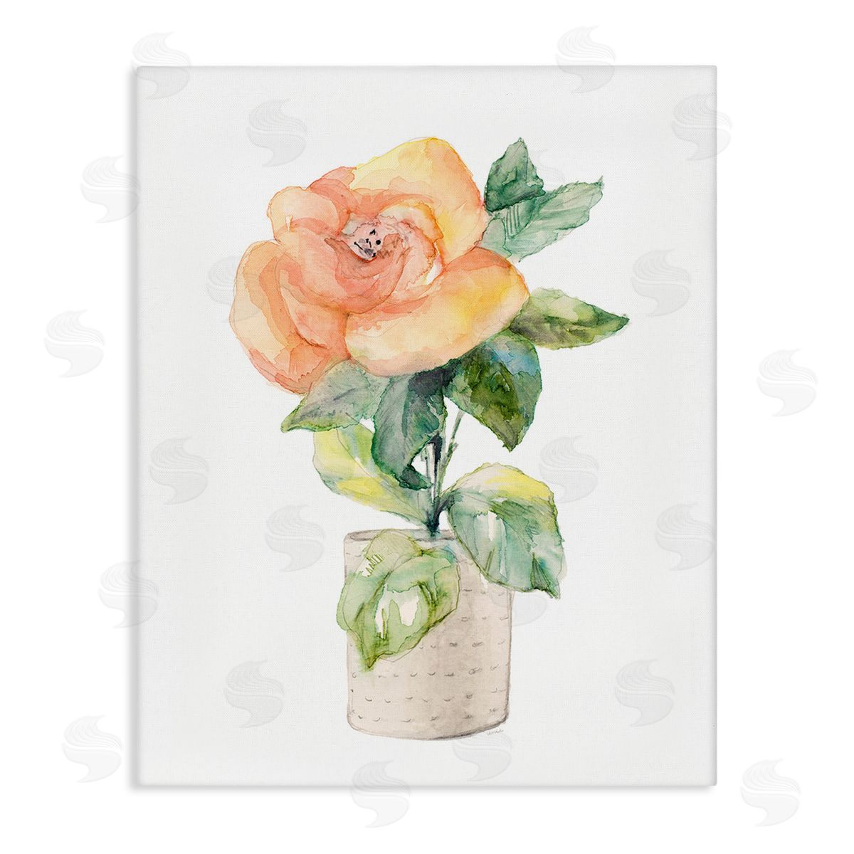Lanie Loreth Rose Sprig in Planter Canvas Wall Art Print