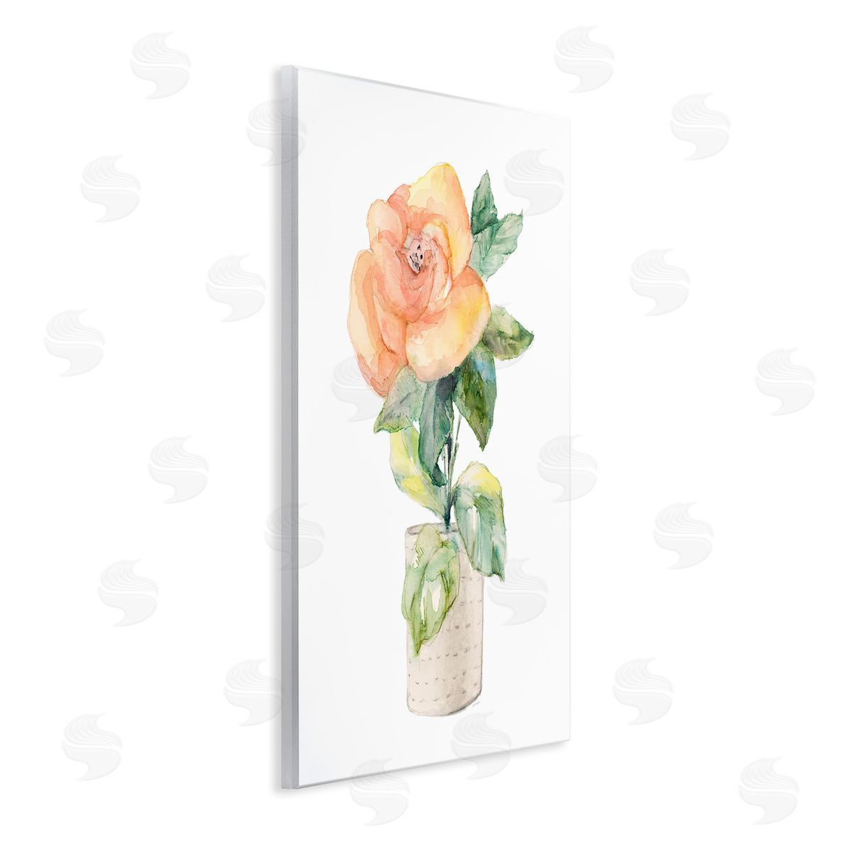 Lanie Loreth Rose Sprig in Planter Wooden Wall Plaque Art Print