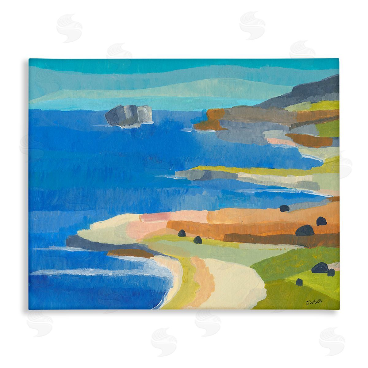 Jan Weiss Modern Coastal Inlets Canvas Wall Art Print