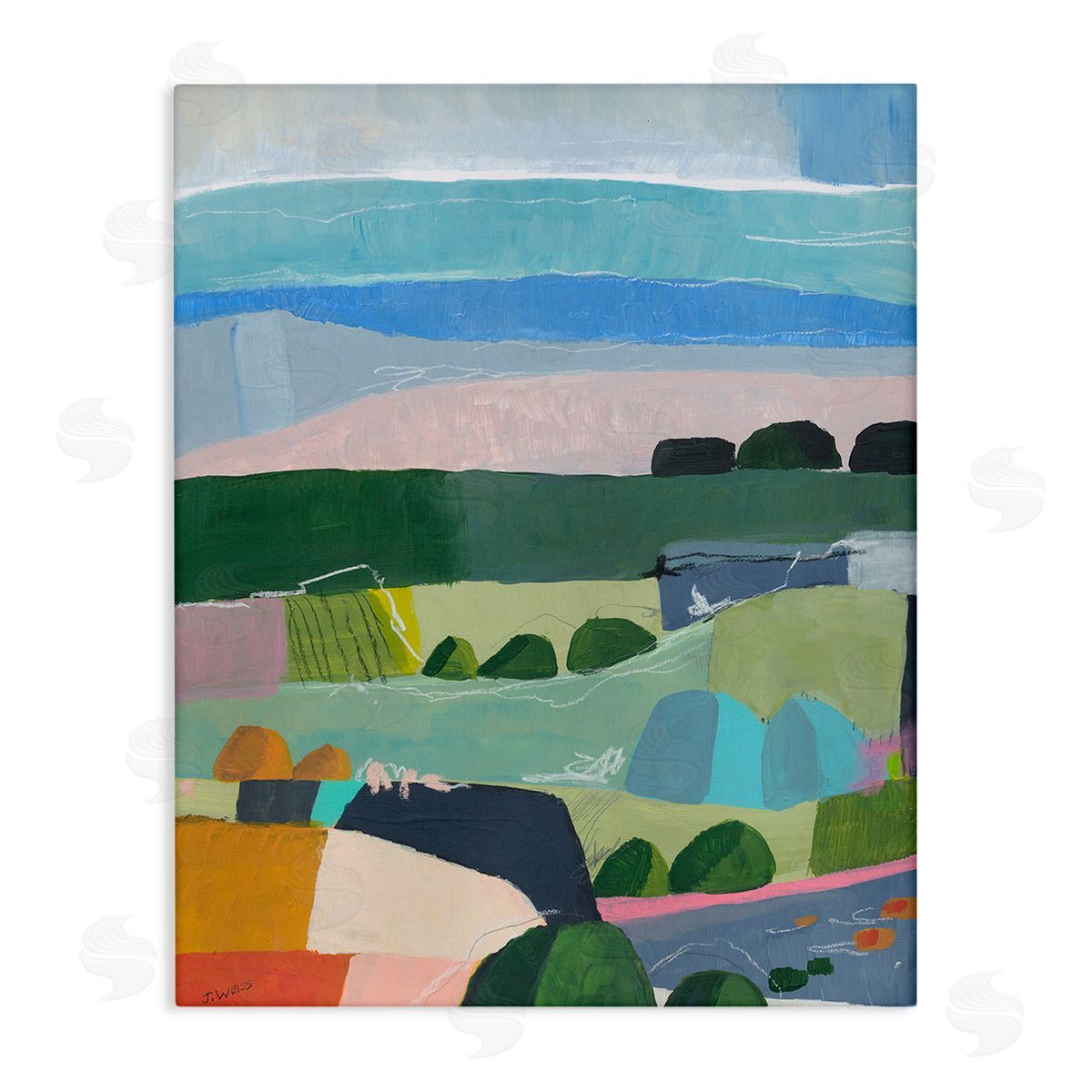 Jan Weiss Soft Abstract Landscape Canvas Wall Art Print