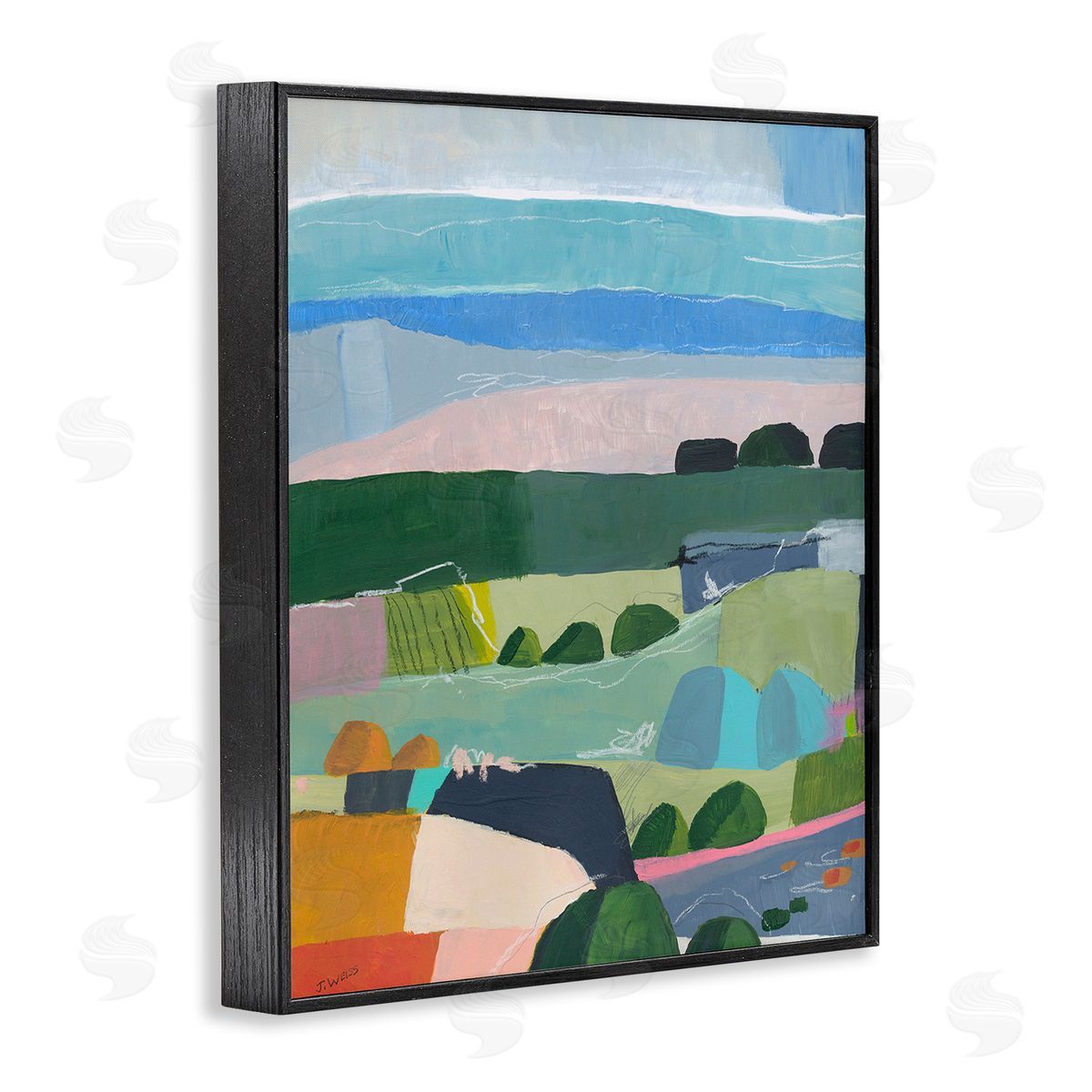 Jan Weiss Soft Abstract Landscape Black Framed Giclee Wall Art Print
