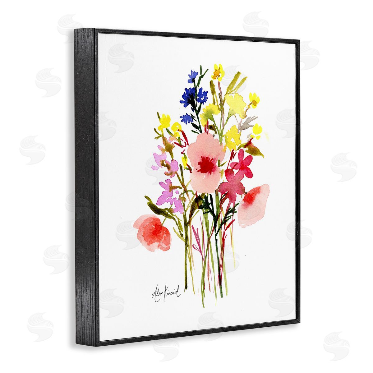 Alexandria Gilbert Kincaid Bold Cottage Bunches Black Framed Giclee Wall Art Print