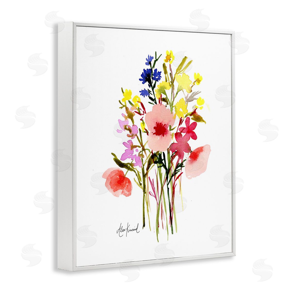 Alexandria Gilbert Kincaid Bold Cottage Bunches White Framed Giclee Wall Art Print