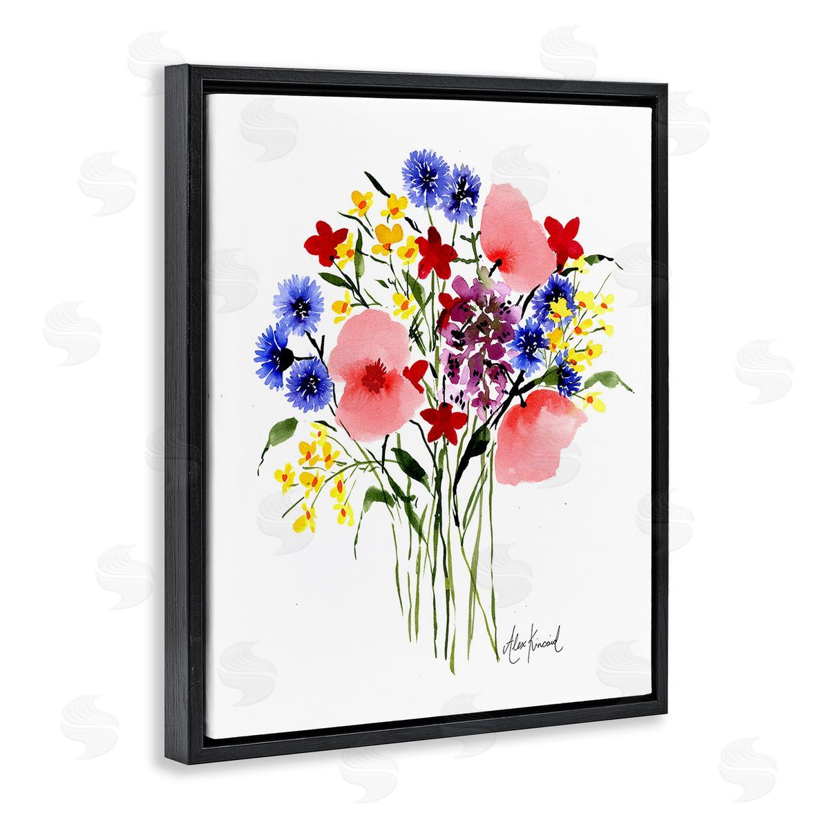 Alexandria Gilbert Kincaid Varied Flower Clusters Black Floating Frame Canvas Wall Art Print