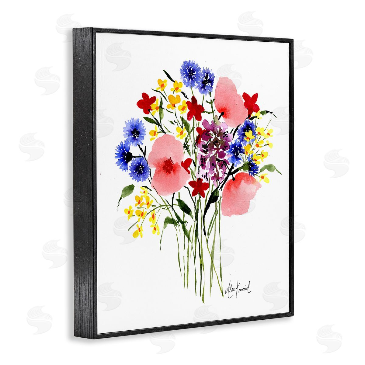 Alexandria Gilbert Kincaid Varied Flower Clusters Black Framed Giclee Wall Art Print
