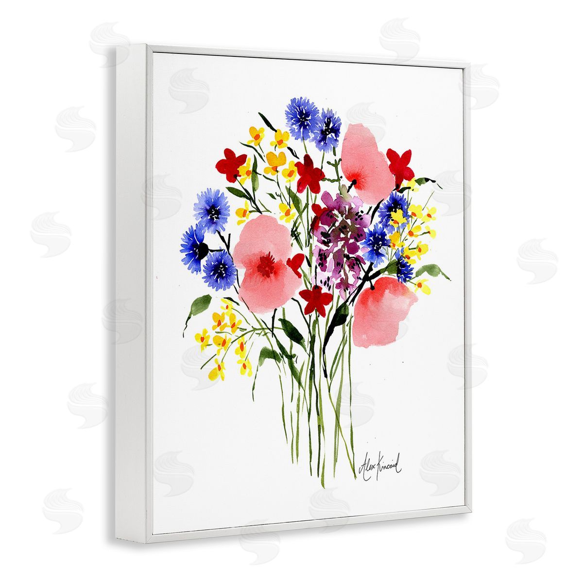 Alexandria Gilbert Kincaid Varied Flower Clusters White Framed Giclee Wall Art Print