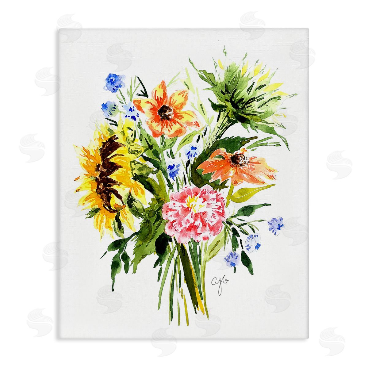 Alexandria Gilbert Kincaid Country Bunches Bouquet Canvas Wall Art Print