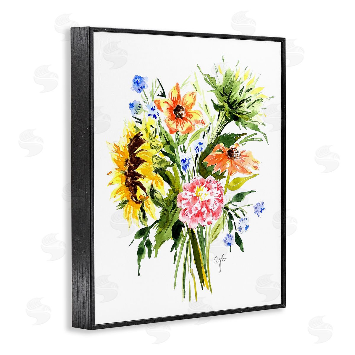 Alexandria Gilbert Kincaid Country Bunches Bouquet Black Framed Giclee Wall Art Print
