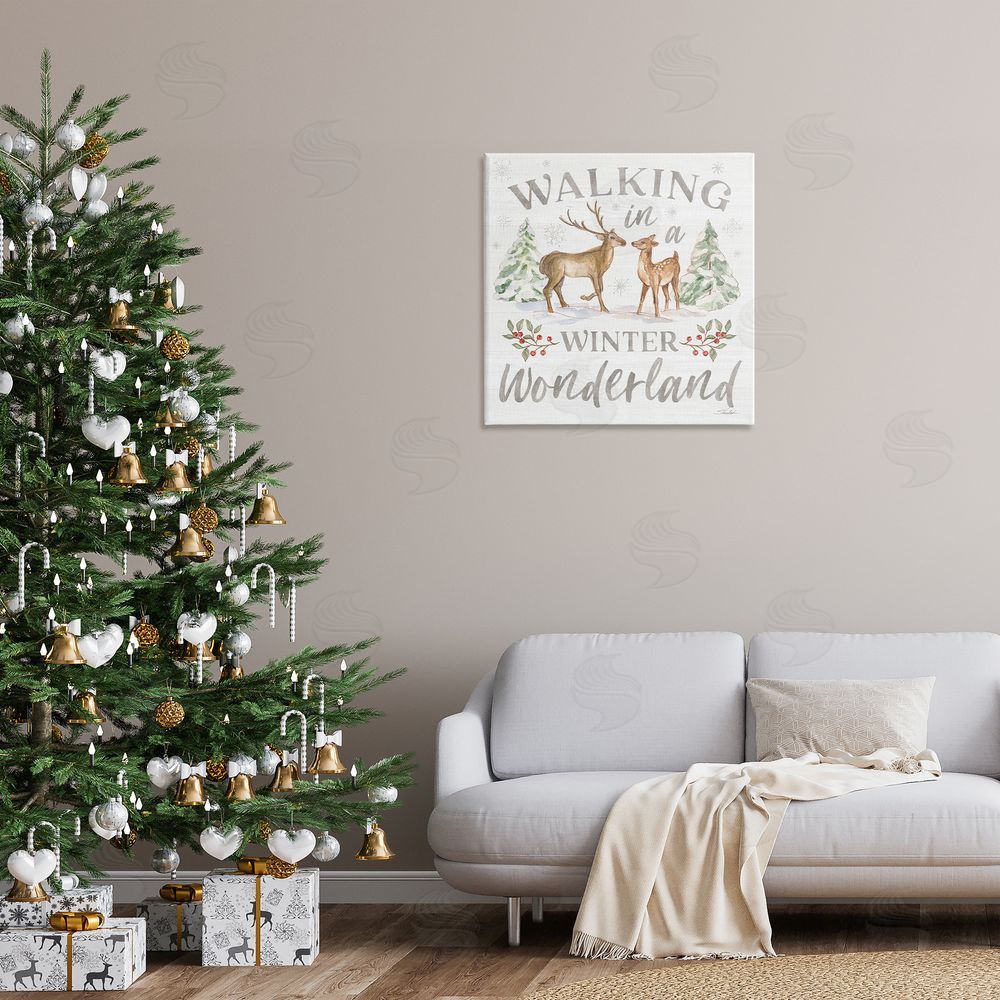 Silvia Vassileva Winter Wonderland Snow Scene Canvas Wall Art Print in Room
