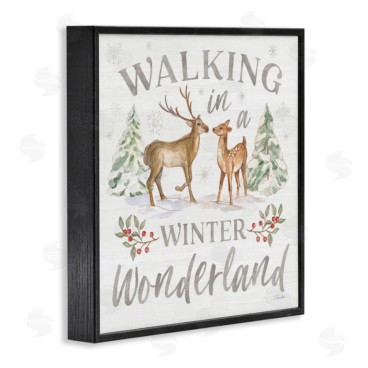 Silvia Vassileva Winter Wonderland Snow Scene Black Framed Giclee Wall Art Print