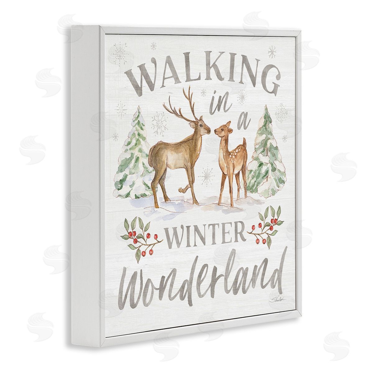 Silvia Vassileva Winter Wonderland Snow Scene White Framed Giclee Wall Art Print