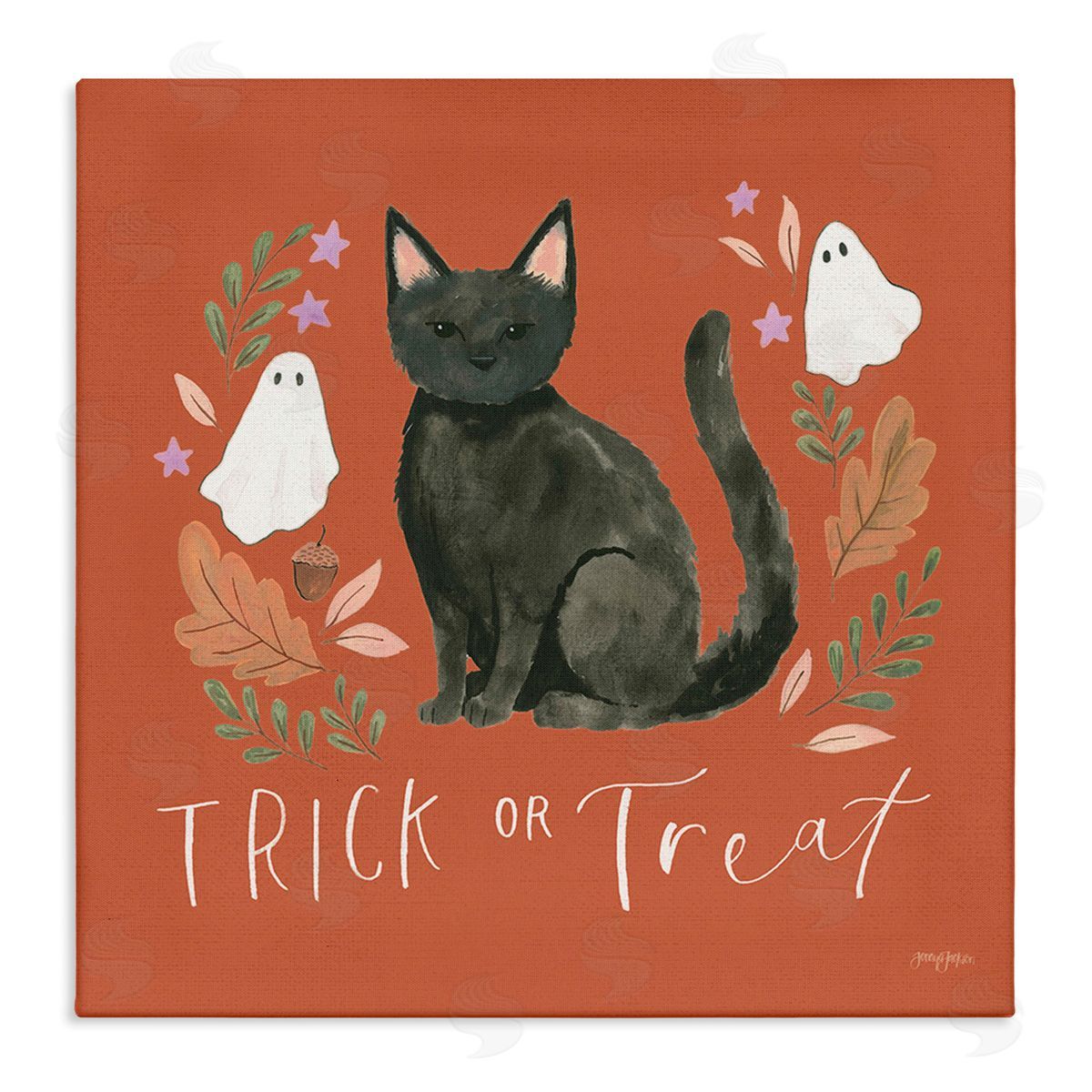 Jenaya Jackson Trick Or Treat Cat Canvas Wall Art Print