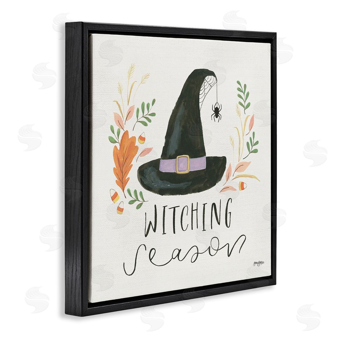 Jenaya Jackson Whimsical Witching Season Black Floating Frame Canvas Wall Art Print