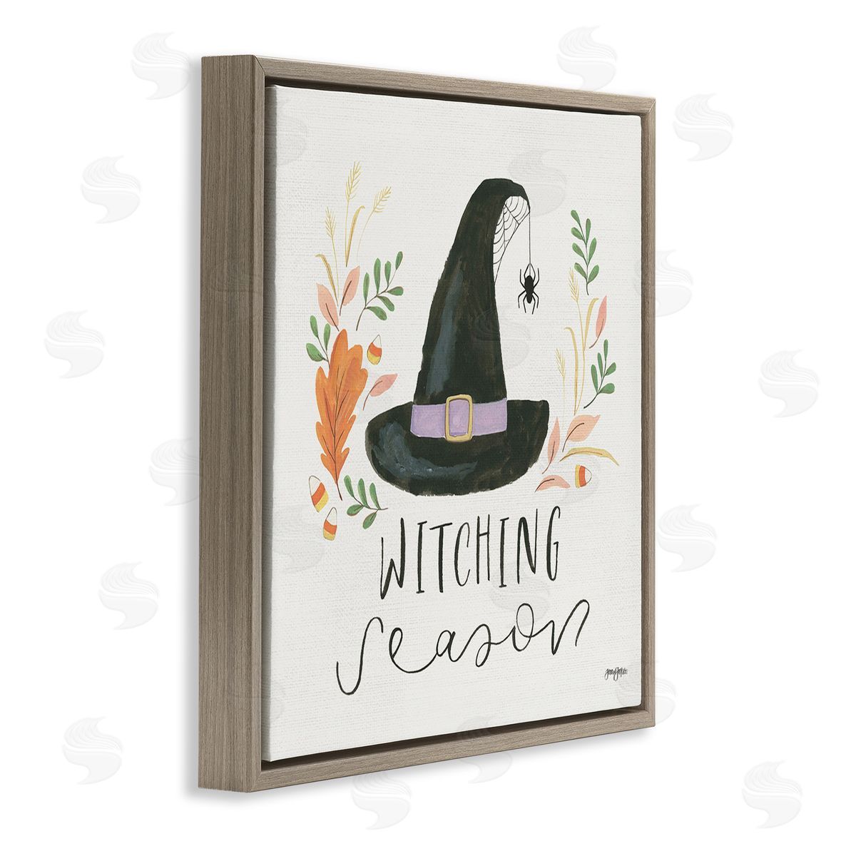 Jenaya Jackson Whimsical Witching Season Brown Floating Frame Canvas Wall Art Print