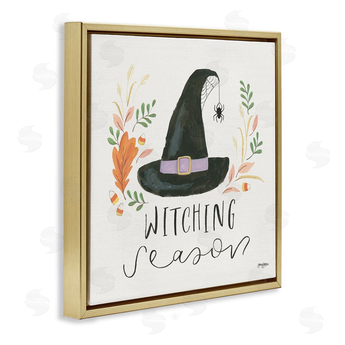Jenaya Jackson Whimsical Witching Season Gold Floating Frame Canvas Wall Art Print