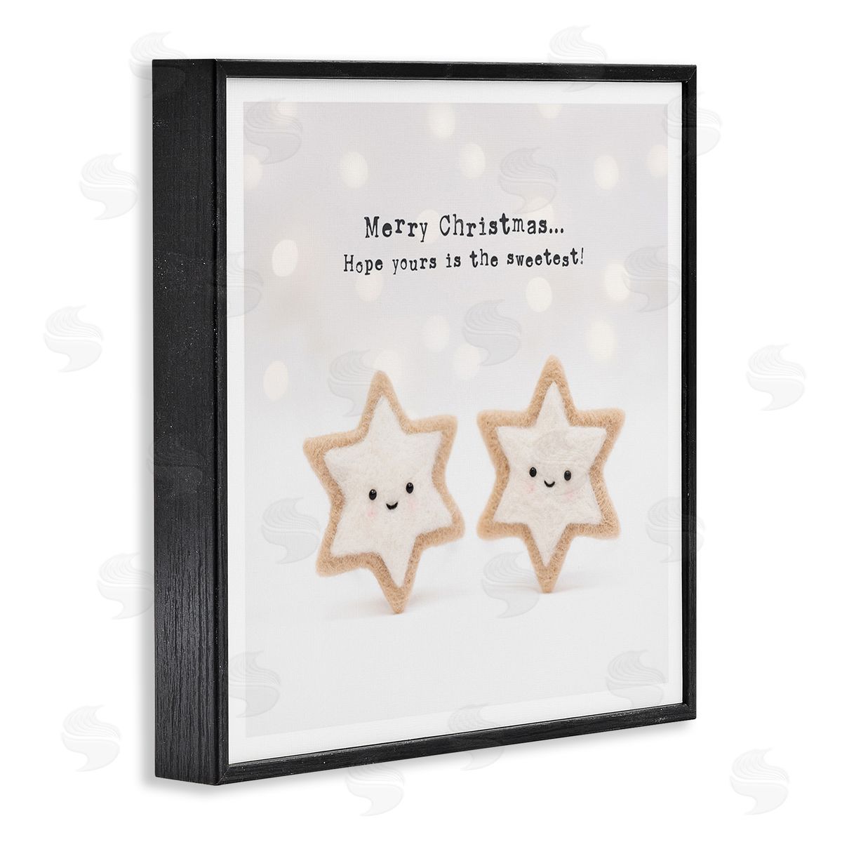 Lemon & Sugar Christmas Cookie Phrase Black Framed Giclee Wall Art Print