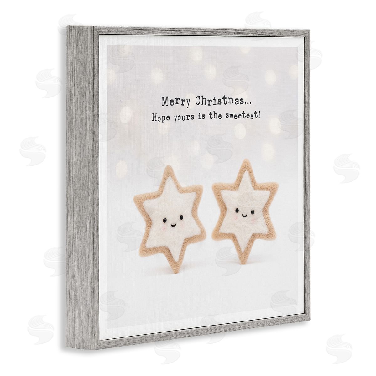 Lemon & Sugar Christmas Cookie Phrase Gray Framed Giclee Wall Art Print