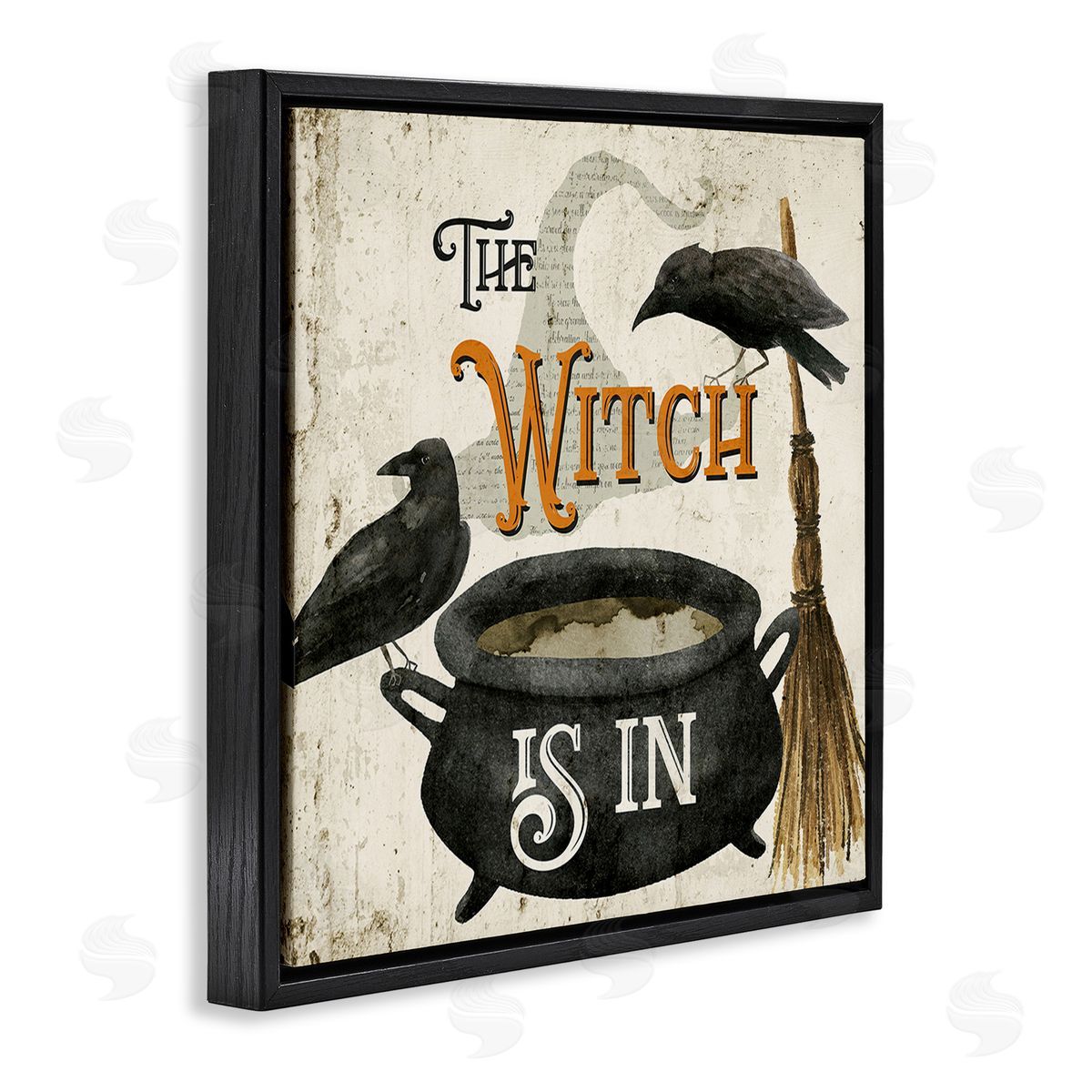 Deane Beesley Vintage Witch Is In Black Floating Frame Canvas Wall Art Print