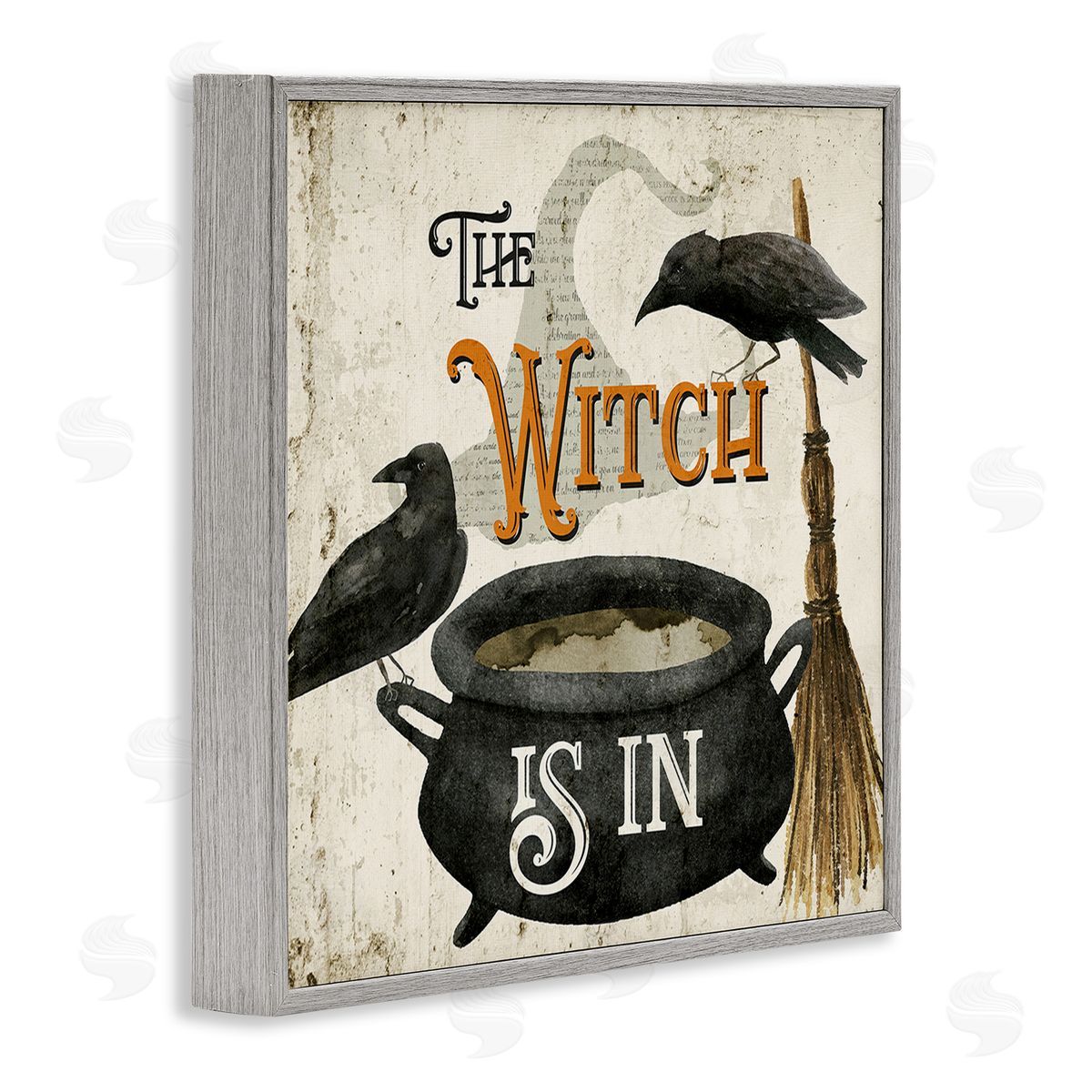 Deane Beesley Vintage Witch Is In Gray Framed Giclee Wall Art Print