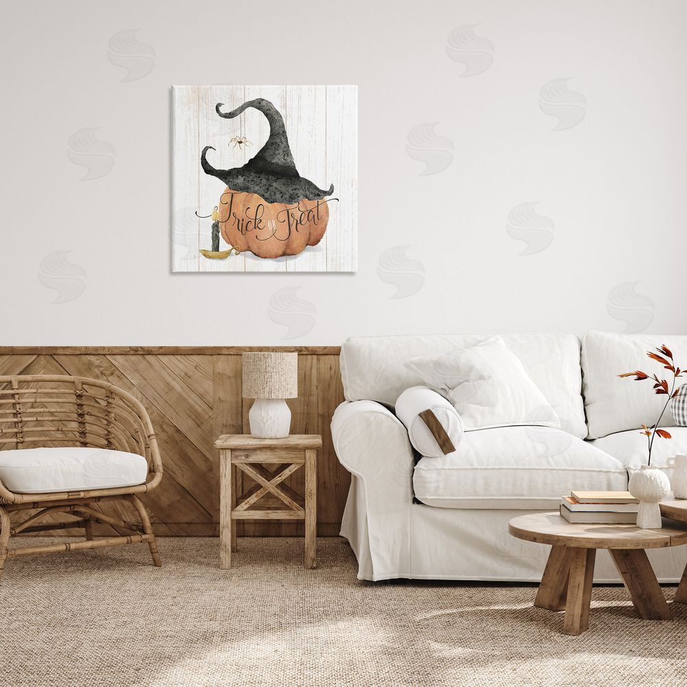 Deane Beesley Pumpkin & Witch Hat Canvas Wall Art Print in Room