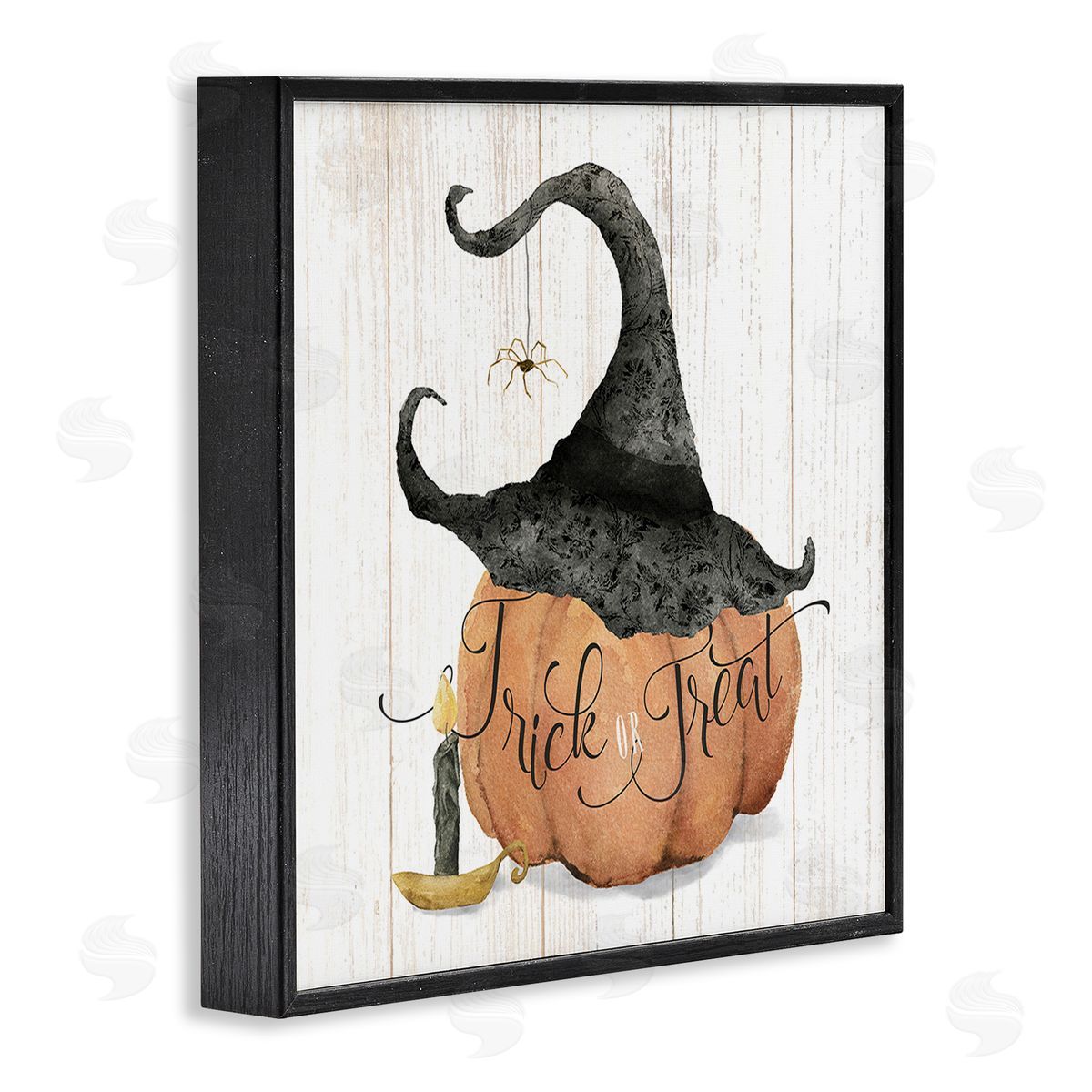 Deane Beesley Pumpkin & Witch Hat Black Framed Giclee Wall Art Print